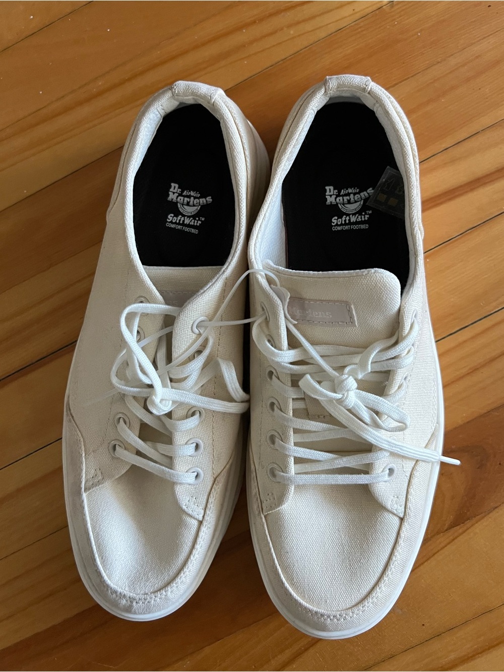 Dr. Martens Brookline 6 Eye Canvas Sneakers Men's Size 10 Off White Cream